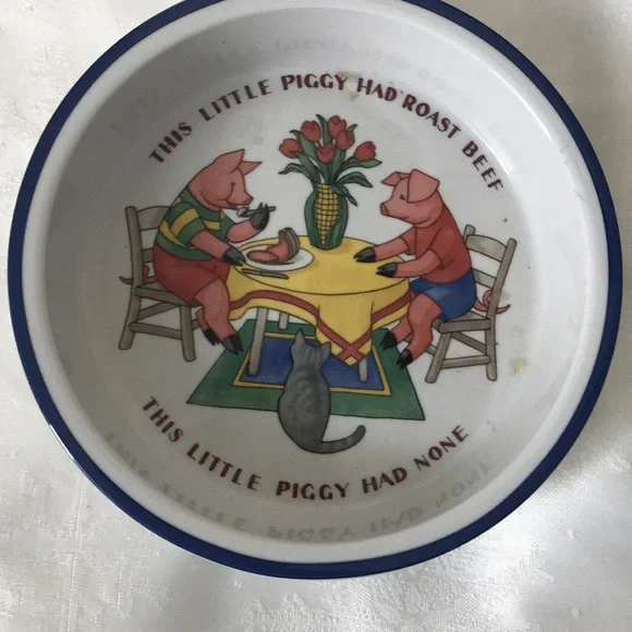 Tiffany 1992  “ Five Little Pigs”dish set - Picture 3 of 13